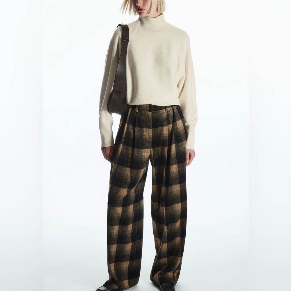 COS wide-leg checked wool pant